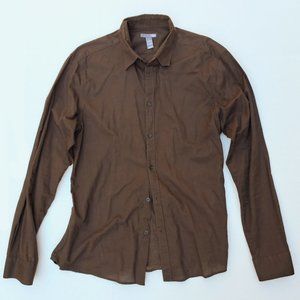 H&M Brown Lightweight Button Down Shirt - Size Large / 16.5